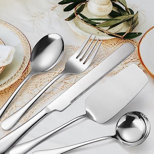 Serving Utensils 7 Pieces Stainless Steel Flatware include Cake Knife Server - Image 5
