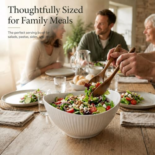 60oz Large Ceramic Salad Bowl - Image 5