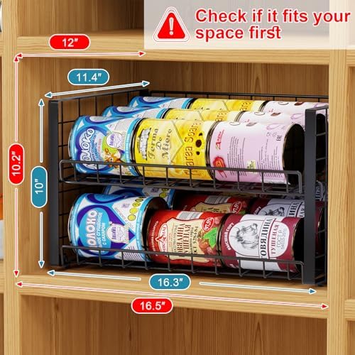 3-Pack Stackable Can Rack Organizer, Adjustable Can Holder - Image 3