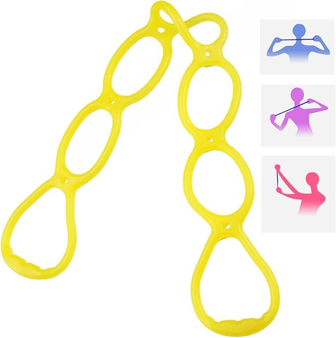 7 Ring Stretch Resistance Exercise Band, BetterJonny Workout Bands Yoga Stretching，Foot, Leg and Arm Exerciser for Home or Fitness Center Workout Walking Exercise