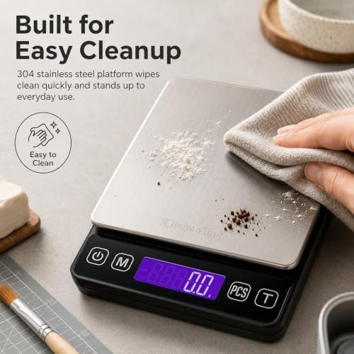 KitchenTour Digital Kitchen Gram Scale - 3000g/0.1g - High Accuracy Precision - Image 5