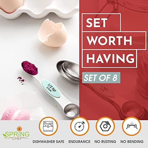 Spring Chef Stainless Steel 8 Magnetic Measuring Spoons - Image 3