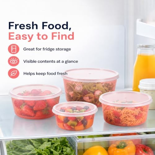 4Pcs Stackable Plastic Food Storage Containers Plastic Bowls - Image 7