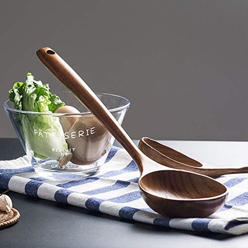 2 Large Wooden Ladle Deep Serving Spoons - Image 7
