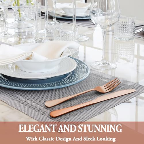 36 Pcs Rose Gold Silverware Set - Image 6