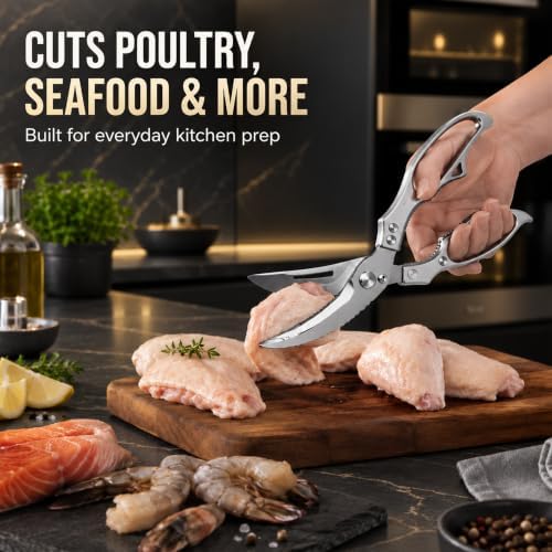 Heavy Duty Poultry Shears, Kitchen Scissors, Spring-Loaded, 10.6 Inch - Image 3