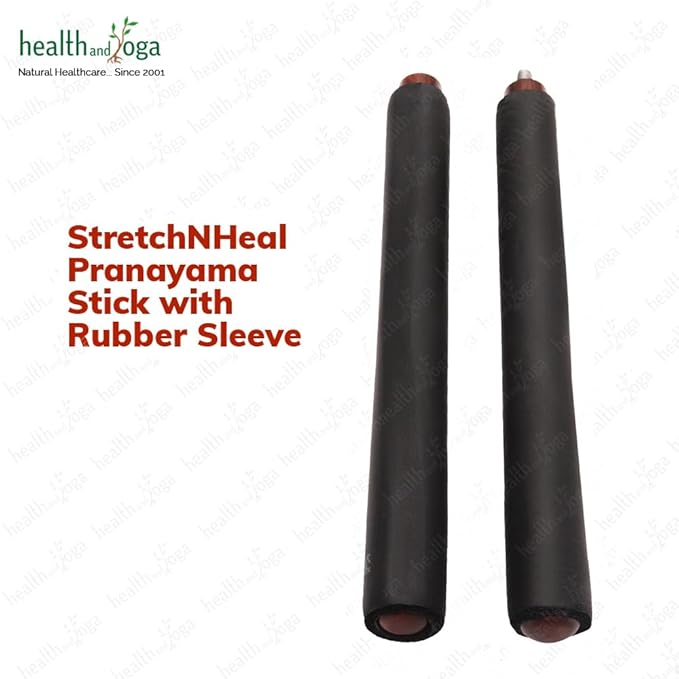 HealthAndYoga™ StretchNHeal Collapsible Multi-Use Wooden Yoga Stick - Regular and XL - Portable Posture Corrector Pole, Stretch Mobility Stick, Physical Workout Exercise Dowel