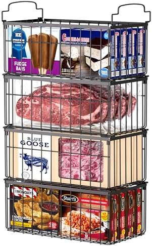 Freezer Organizer Bins, 4 Pack Big Baskets by MSERCUOR