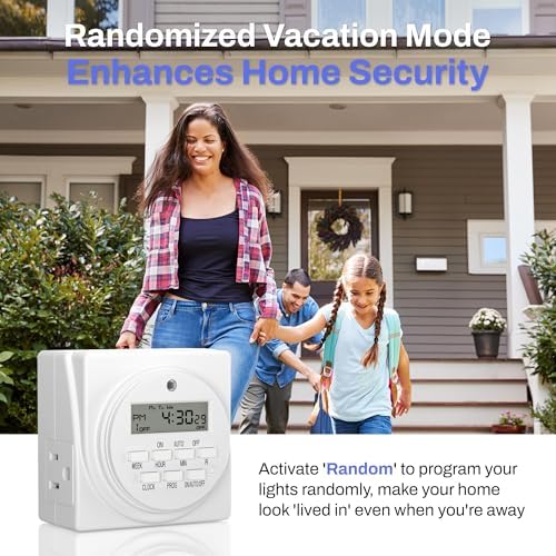 BN-LINK Indoor 7-Day Programmable Digital Timer Outlet, 2 Outlets, 2 Pack - Image 5