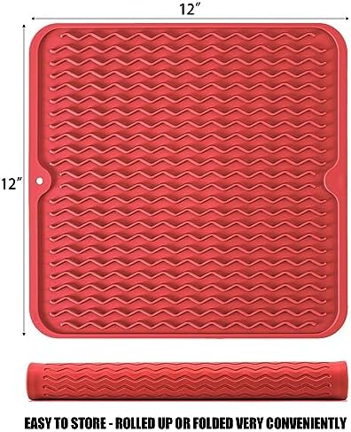 Silicone Dish Drying Mat, Non-Slip Easy Clean Sink Mat - Image 2