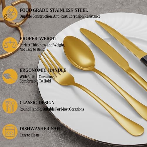 72 Pcs Gold Silverware Set - Image 3