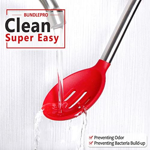 BUNDLEPRO Large Silicone Slotted Spoon, 2 Pack - Image 4