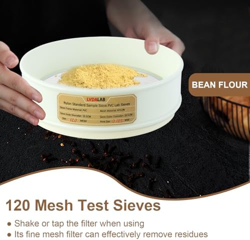7.9" PVC Lab Sieve, Nylon Mesh, 120 Mesh Screen Sifter - Image 5