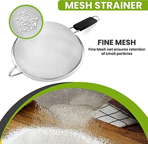 Fine Mesh Strainer with thermo plastic rubber handle - Image 5
