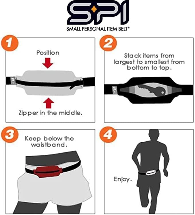 SPIbelt Running Belt for Women Men, Phone Holder for Running, Running Fanny Pack, Holder for Phone, Running Waist Pack, Adjustable Waist, [Fits All Phones]. Anthracite with Black Zipper