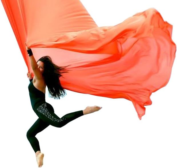 DASKING Aerial Silks Starter Kit - Durable 11Yards of Aerial Yoga Hammock with Hardware, Aerial Swing for Acrobatic Flying Yoga & All Levels (Aerial Rigging Point Up to 14ft)