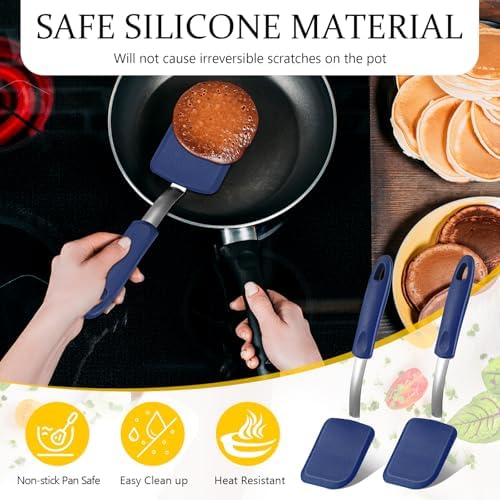 2Pcs Mini Silicone Cookie Brownie Spatula, Solid Flat - Image 5