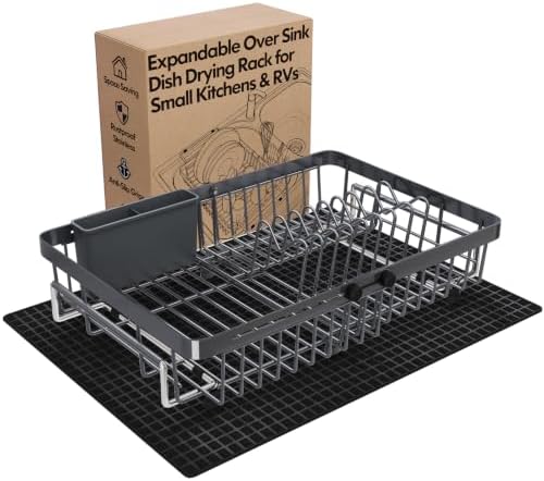 MAJALiS Grey Expandable Dish Drying Rack Over Sink by MAJALiS