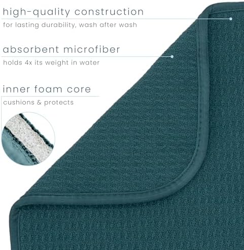 S&T INC. Dish Drying Mat, Tapestry Blue - Image 3