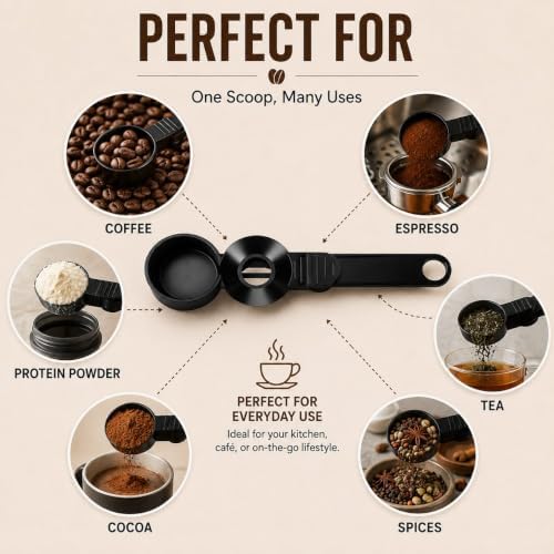 Coffee Scoop with Built-in Funnel and Leveler, Food Grade Measuring Spoon - Image 4