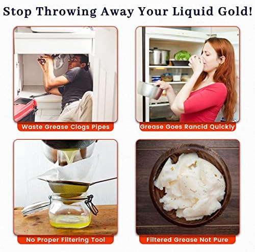 Bacon Grease Container with Strainer - Image 2