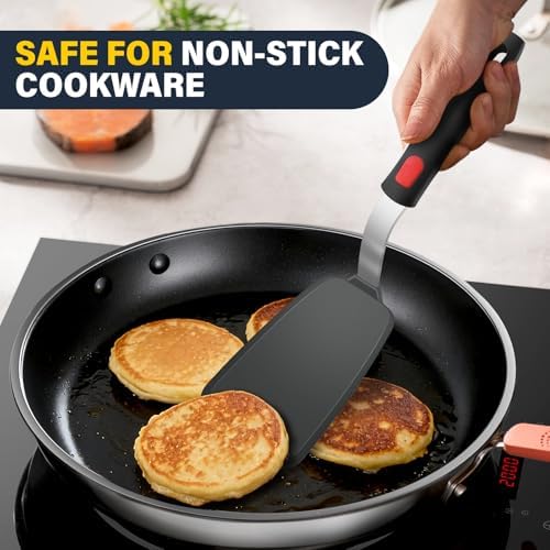 Silicone Spatula Set, Heat Resistant Solid & Slotted Turner - Image 5