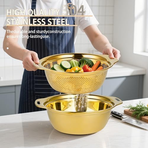 Gulex Colander Stainless Steel 5-quart - Image 4