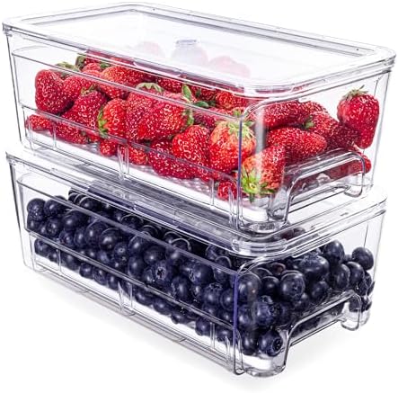 Imncya Clear Refrigerator Organizer Bins by Imncya