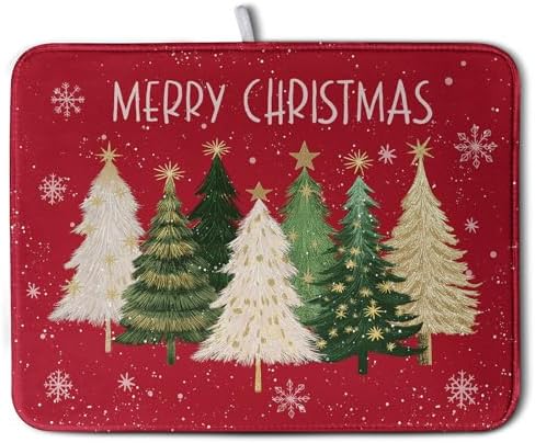Merry Christmas Dish Drying Mat by Wnoesat