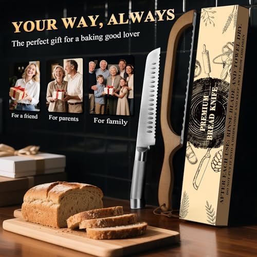 2 Pack Sourdough Bread Knife for Homemade Bread, Serrated Bread Cutter - Image 6