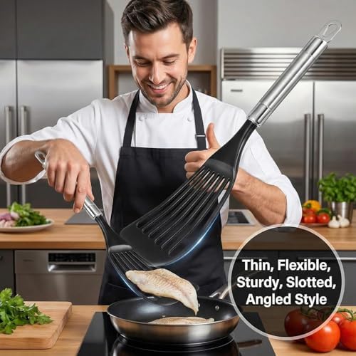 KSENDALO 2 Pack Thin Flexible Fish Spatula - Image 3