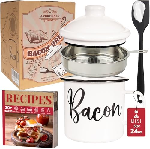 Ayerphalo 24oz Enamel Bacon Grease Container by Ayerphalo