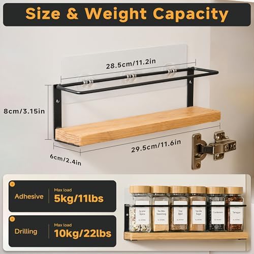 4-Tier Wall Mount Spice Rack Organizer - Image 4