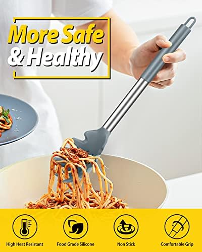 BUNDLEPRO Silicone Soup Ladle and Pasta Spoon Set, 2 Pack - Image 3