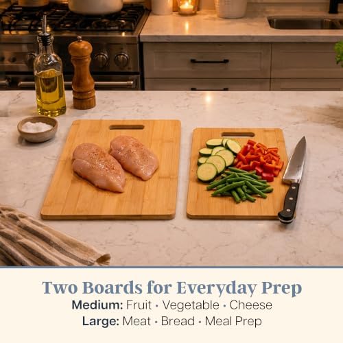 Totally Bamboo Cutting Board Set, 2 Reversible Cutting Boards - Image 2