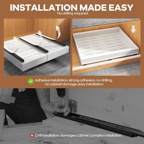 Seinloes 4 Pack Expandable Pull Out Cabinet Organizer 21"Deep - Image 6