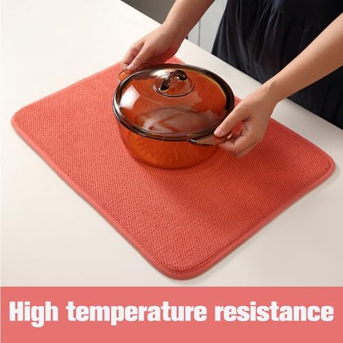 2 Pack Microfiber Dish Drying Mat, Tomato Red - Image 6