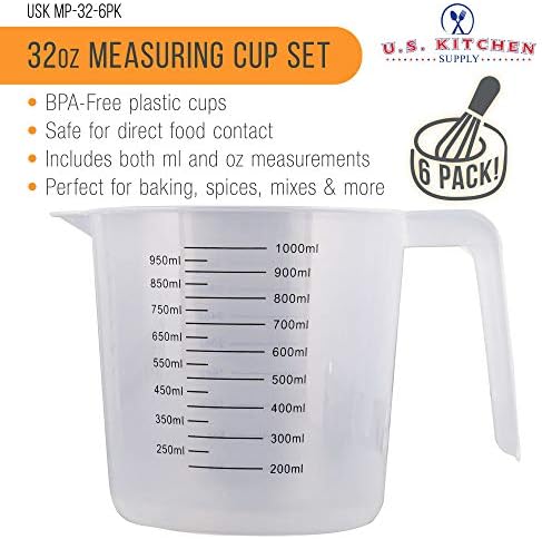 U.S. Kitchen Supply Plastic Measuring Cups - 32 oz - Image 2