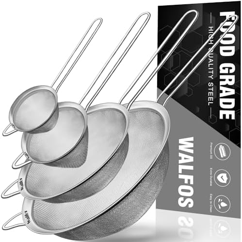 Walfos Fine Mesh Strainer 4PCS, Versatile Kitchen Strainer by Walfos