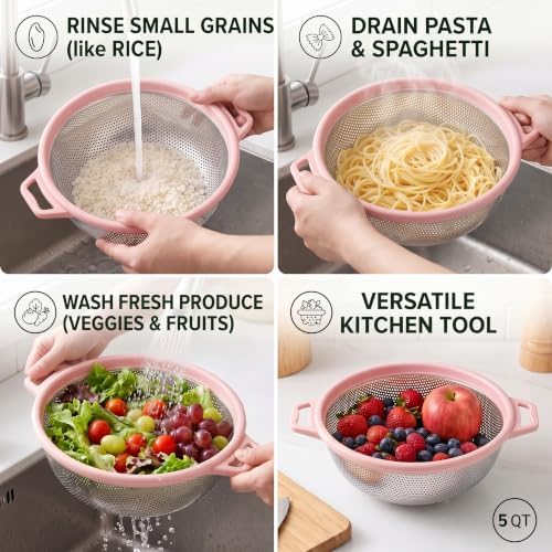 HiramWare Stainless Steel Colander - Image 6
