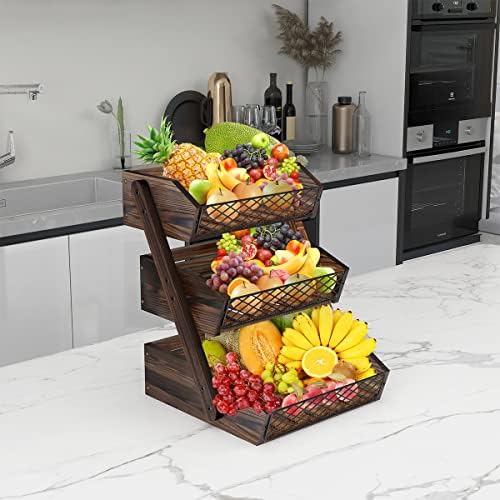 Dorhors Fruit Basket for Kitchen Counter Organizer, Fruit Bowl Stand Storage - Image 5