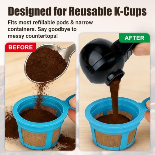 2PCS Coffee Scoop with Funnel for Ground Coffee Protein Powder 2TBSP - Image 4