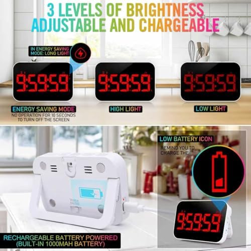 Kitchen Timer for Cooking, Rechargeable Digital Magnetic Timer - Image 5