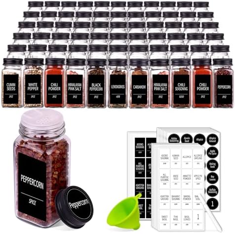 Churboro 66 Pack Glass Spice Jars by Churboro