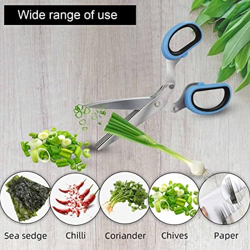5 Blade Herb Scissors Kitchen Herbs Shears Cutter Set Multipurpose Cutting Shear - Image 2