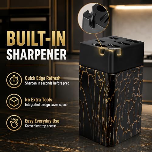 8 Pieces Kitchen Knife Block Sets, Dishwasher Safe - Image 6