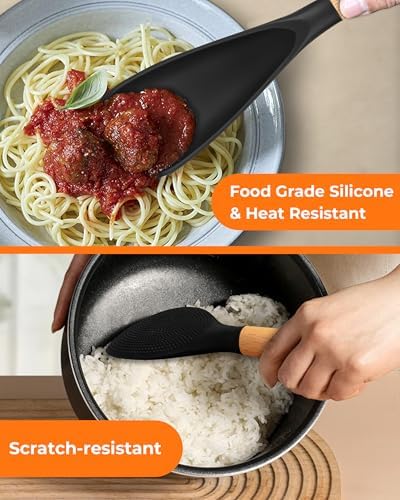 Cooking Spoon Multifunction Spoonula Silicone Spatula Spoon 2-Pack, Dual-Use - Image 2