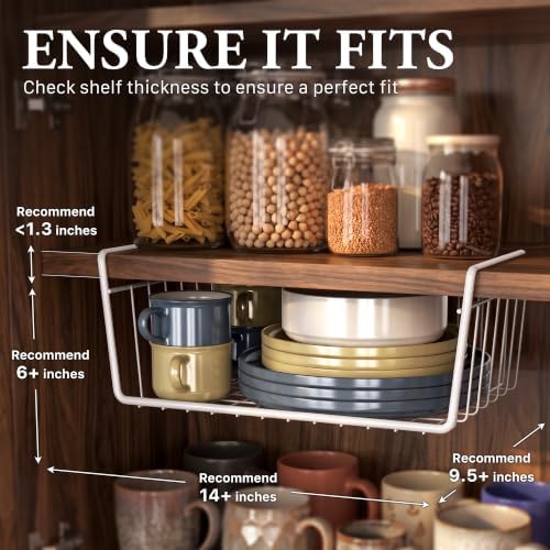 Simple Houseware 6PK Under Shelf Basket - Image 3