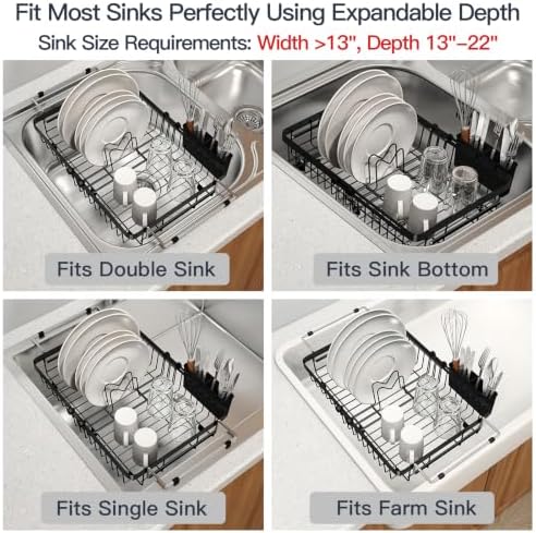 MAJALiS Expandable Dish Drying Rack Over Sink - Image 4