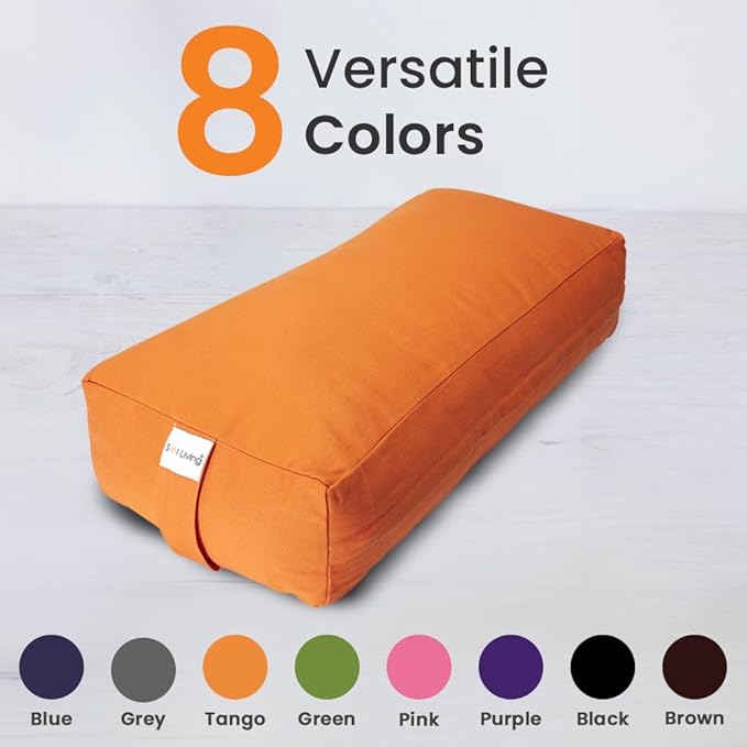 Sol Living Yoga Bolster Pillow Rectangular Meditation Cushion Cotton Meditation Accessories for Restorative Yoga Meditation Pillow Yoga Pillow Firm Body Pillow Bolster Pillow for Legs Removable Cover